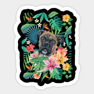 Tropical Brindle Boxer Dog 1 Sticker